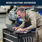 5-Drawer Metal Rolling Tool Chest with Wheels,Tool Storage Cabinet with Locking System，Toolbox with Wheels for Garage, Warehouse, Workshop, Repair Shop (Black, 5Drawer)