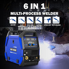 BILT HARD 200A 6- In-1 Multi-Process Aluminum MIG Welder, 110V/220V MIG/Flux Core MIG/Lift TIG/Stick/Spot Welding/Spool Gun Compatible with IGBT Inverter Welding Machine