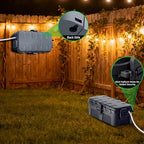 QUOBAS 2 Pack Outdoor Waterproof Electrical Box with 6 Cable Ports, IP54 Weatherproof Heavy-Duty Extension Cord Cover for Power Strips, Garden Power Tools, Holiday Lights, Gray