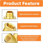 GASHER 2PCS Brass Pipe Fitting Male Branch Tee Y Adapter 1/2" NPT Female x 1/2" NPT Female x 1/2" NPT Male