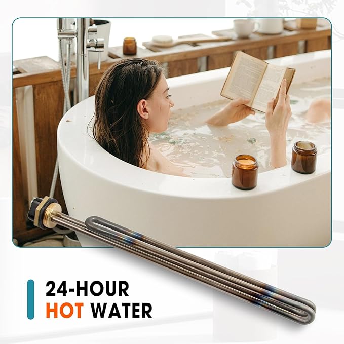 2 Pcs Titanium HE 90240 Water Heater Element Screw-In 9KW 240V Replacement for EcoSmart ECO 18 27 36 Tankless Water Heater Element Parts Replaces HE 80240 R004709024S SGB-2903 HA-P004 HA-P005