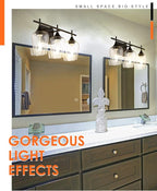 21" Bathroom Lighting Fixtures Over Mirror, 3-Light Oil Rubbed Bronze Vanity Lights Farmhouse Bath Wall Sconce with Clear Glass for Bath, WL9167-3A