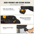 VEVOR Stainless Steel Shop Vac Wet and Dry Vacuum Cleaner 5.5 Gallon 6 Peak HP - Powerful Suction with Blower Function & Attachments 2-in-1 Crevice Nozzle - Perfect for Car Carpet Debris Pet Hair