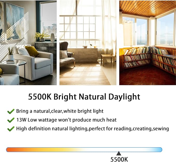 PL13-A-FFP 13W Type A Fluorescent Light Bulb with Magnetic Ballast,Replace for Ottlite Lamps Purchased Before 2008,T13330,5500K Bright Natural Daylight,GX23 Base,2Pack