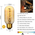 4 Pack T45/T14 LED Light Bulbs, 4W 2700k 550Lm Vintage Edison Bulbs 40 Watt Equivalent, Amber Tube Bulbs Warm Yellow,Decoration Amber Glass Retro Tubular Style Glass Light Bulbs