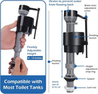 8 Pieces Adjustable Toilet Fill Valve Replacement Kit with Gloves, Quiet Toilet Flush Valve for Tank and Bowl, Universal Toilet Valve Replacement Set (8–13 in, G15/16")