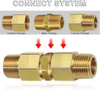 KOOTANS 1/2 NPT x 1/2 NPT Male Solid Brass Hex Nipples, Heavy Brass Pipe Adapter Fittings Equal Nipples Connectors 4Pieces