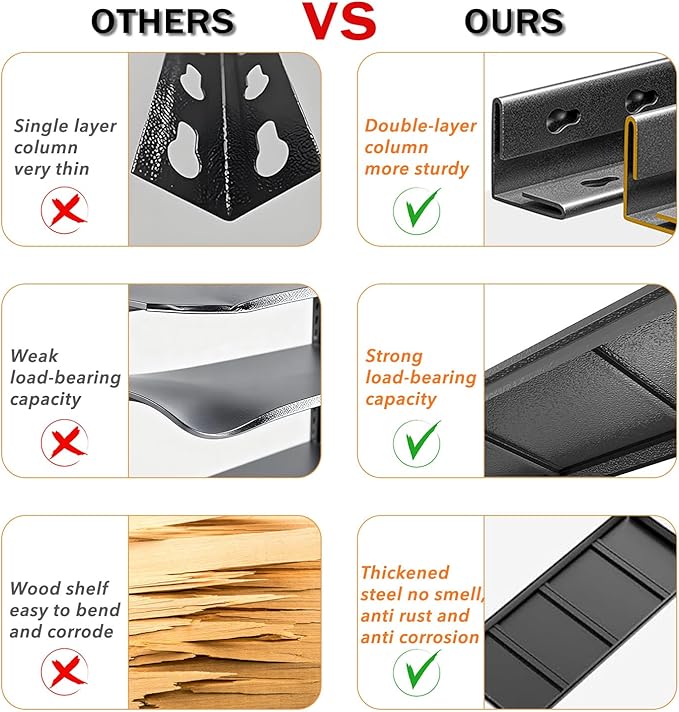 Metal Garage Storage Shelves Heavy Duty Shelving Unit 4 Tier Steel Adjustable Organizing Shelves 2500 LBS Capacity Industrial Shelving Ideal for Garage Tote Pantry Basement Outdoor, 44”Hx20”Wx14”D