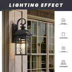 Outdoor Wall Lamps Exterior Lighting Fixtures 22 Inch Height Porch Light with Water Ripple Glass E26 Socket