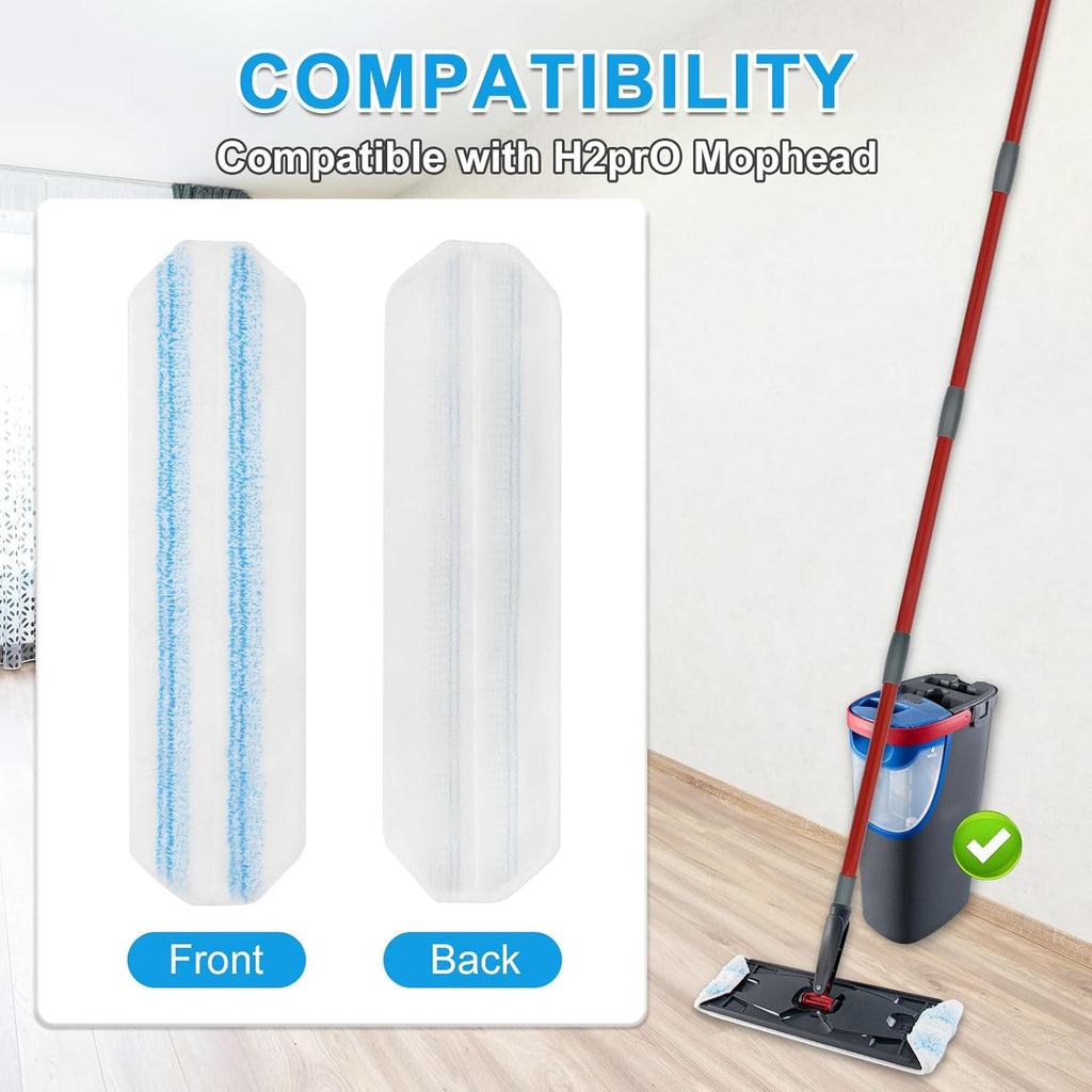 Mop Replacement Pads for Ocedar H2prO Flat Mop, 7 Pack Mop Refills for O-Cedar H2pro Flat Mop, Machine Washable Reusable Microfiber Mop Heads Replacements for Ocedar H2 Pro Mop