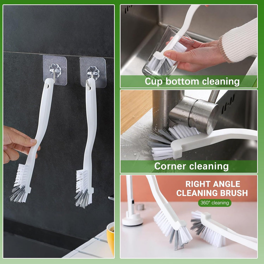 Cleaning Brush Set for Washing Machine, Bathroom, Shower & Kitchen - Scrub Brushes with Long Handle, Stiff Bristles, Crevice Tool - Tile, Bathtub, Sink, Grout Cleaning Brushes Household Tools