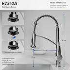 Karran Scottsdale Commercial Style Pull-Down Kitchen Faucet with Sprayer, Spot-Free Stainless Steel, High Arc Single Handle Pre-Rinse Spring Faucet