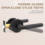 6 Pack Black Lever Door Handle, Passage Interior Door Lever for Closet and Hall, Reversible Knurled Handle Without Lock