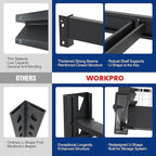 WORKPRO 68" Ultra Wide 4-Tier Metal Garage Shelving Unit, 68"W x 24"D x 65"H, 7200 LBS Capacity, Heavy Duty Storage Utility Rack, Industrial Adjustable Shelves for Shop Warehouse Basement, Pack of 10