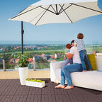 Goovilla Plastic Interlocking Deck Tiles, 9 Pack Outdoor Patio Flooring, 12"x12" Interlocking Decking Tile Outdoor All Weather Use, Waterproof Patio Pavers for Pool Balcony Backyard Porch, Dark Brown