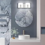 Aipsun 2 Lights Modern LED Bathroom Vanity Light Acrylic Stainless Steel Chrome Up and Down Bathroom Wall Light Over Mirror(White Light 6000K)