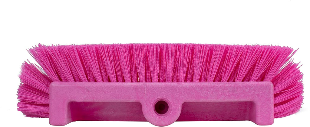 SPARTA 40422EC26 Floor Scrub Brush Head, Multi-Level, Dual Surface Plastic Block with Side Bristles, Crimped Polyester, Threaded Handle Hole, Ideal for Wide and Tight Spaces, BPA Free, 12 Inches, Pink