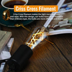 OMED LED Edison Bulb Dimmable Amber Glass, 60 Watt Equivalent LED Light Bulbs Soft White, ST64 E26 Bulb 60W 2700K, Vintage Spiral Filament LED Bulbs with Teardrop Top, 600LM,UL Listed, 2 Pack