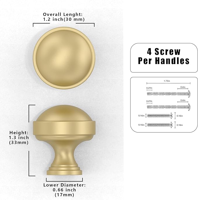 10 Pack Brushed Gold Kitchen Cabinet Knobs Cabinet Pulls Drawer Hardware