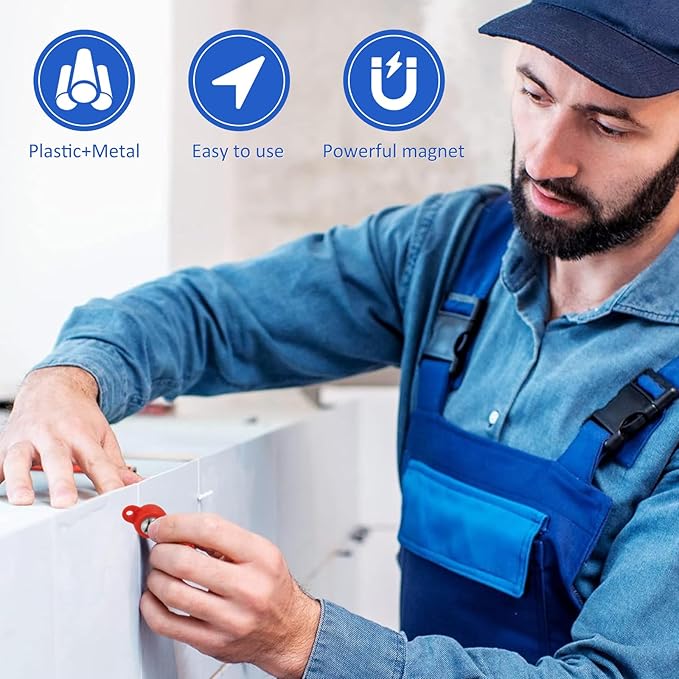 1Pcs 52300 Magnetic Stud Finder, 27 Pounds Of Pull Power Studball, No Batteries Magnet Stud Finder Wall Scanner Detect Nails, Screws, Metal Through 5/8" Drywall or 3/4" Plywood Paneling