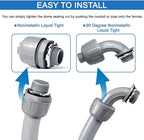 3/4" Dia Liquid Tight Conduit 50 FT,Flexible Non-Metallic PVC Conduit 3/4 Waterproof Electrical Conduit,PVC Electrical Flexible Conduit With 5 Straight And 3 Angle Fittings