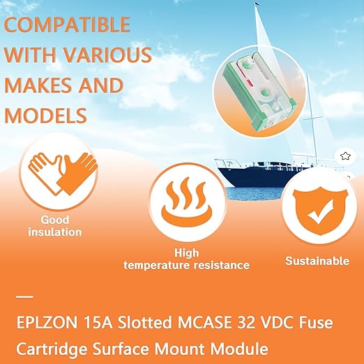 15A 20A 25A 30A 40A 50A 60A 32V Mini Slotted Automotive MCASE Shaped Cartridge Fuse Kit(Pack of 14pcs,2 for Each Model)