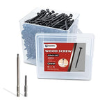 Deck Screws 3-1/2 Inch, 400 Pcs Wood Screws #10 x 3-1/2" for Construction Fence, Rust Resistant, Torx/Star Drive Head, 2 Pcs T25 Star Bits Included, Black
