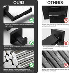 5-Piece Matte Black Bathroom Accessories Set, SUS304 Stainless Steel Wall Mounted 16 Inch Hand Towel Bar, Toilet Paper Holder, Towel Ring, Towel Hooks, Bathroom Hardware Set, Towel Bar Set