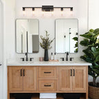 6-Light Vanity Lights,Large Vanity Light for Bathroom Black Vanitii Lights with Clear Glass Shade,Bathroom Light Fixtures Over Mirror