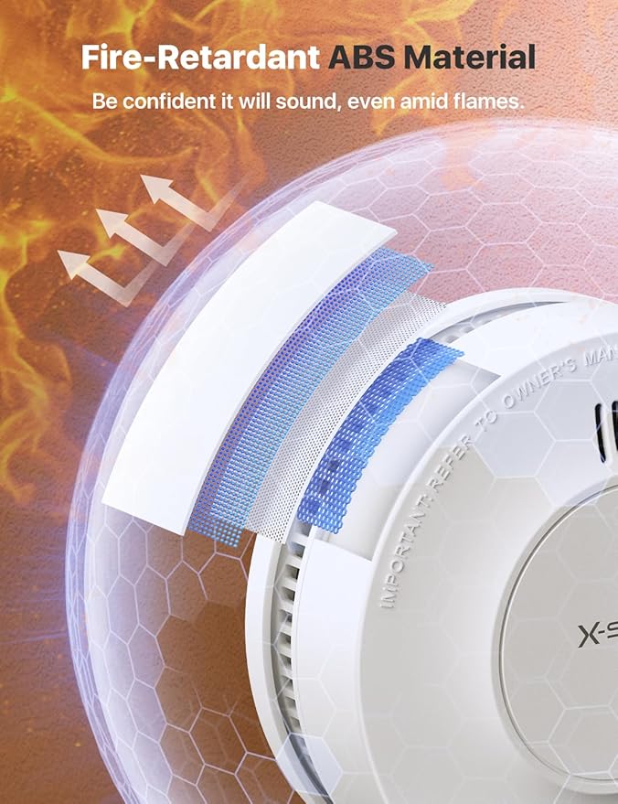 X-Sense 10-Year Battery Wireless Interconnected Smoke Detector Fire Alarm with Over 820 ft Transmission Range, SD19-W, 3-Pack
