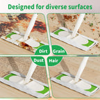 Sweeper 2-in-1 Dry + Wet Cleaning Tool,Professional Floor Mopping and Sweeping Kit Includes 1 Sweeper,40 Dry Sweeping Cloths,6 Wet Mopping Cloths
