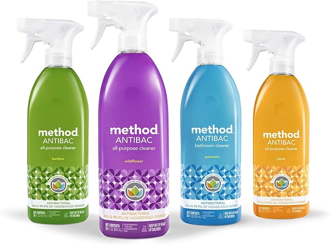 Method Antibacterial All Purpose Cleaner Spray, Bamboo, Kills 99.9% of Household Germs, 28 Fl Oz (Pack of 8)