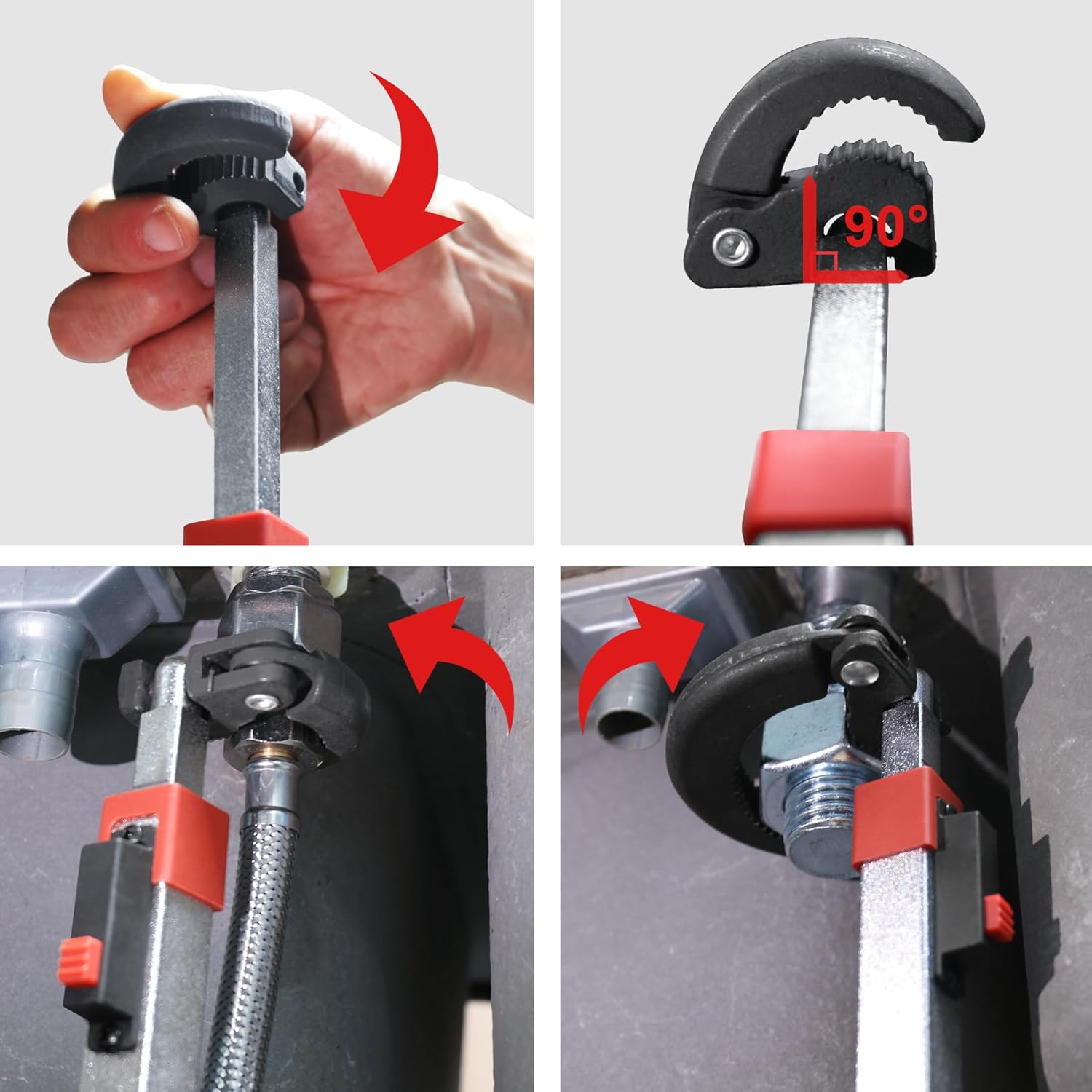 HAUTMEC 11-18inch Telescoping Basin Wrench, Sink Faucet Wrench for Tight Spaces with Replaceable Jaws Capacity 1-1/4''to 2-1/2", Plumber Wrenches for Faucet Hex Nuts Install and Repair Under Sink