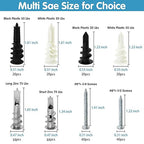 Dry Wall Anchors and Screws Kit, 200PCS Self Drilling Wall Anchors and Screws for Drywall,Sheetrock,Hollow Door,Plaster Wall - Zinc Metal & Nylon Plastic Assortment Drywall Anchors and Screws Kit