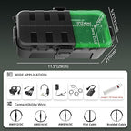 QUOBAS 2 Pack Outdoor Waterproof Electrical Box with 6 Cable Ports, IP54 Weatherproof Heavy-Duty Extension Cord Cover for Power Strips, Garden Power Tools, Holiday Lights, Black