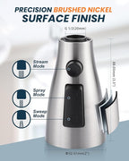 ARCORA Kitchen Faucet Spray Head Brushed Nickel, 3-Function Kitchen Sink Spray Nozzle with 9 Adapters, Kitchen Faucet Head Replacement Compatible with Moen, Delta, American Standard Faucets