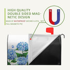 Hydrangea Flowers Magnetic Mailbox Cover Oversized Spring Summer Blue Floral Mailbox Covers Large Size 25.5 x 21 Inch Outdoor Letter Post Box Wraps for Garden Yard Home Decor