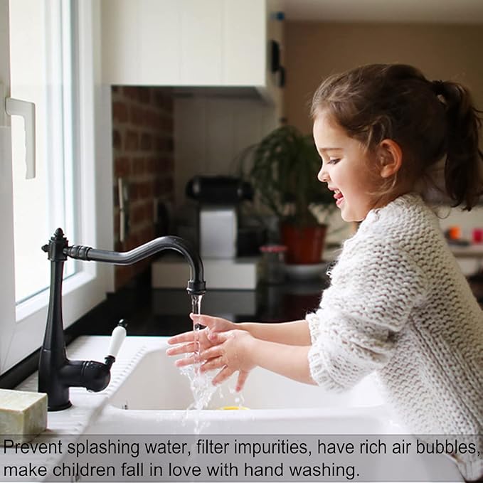 4PCS 2.2 GPM Faucet Aerator, 2 Pack Aeration Filter Replacement Parts With Brass Housing 15/16 Inch 24mm Male Thread Aerator Faucet Filter With Gasket For Kitchen And Bathroom (Black)