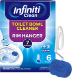 Toilet Bowl Cleaner Rim Hanger, 6 Count Toilet Bowl Deodorizer, Cleans and Freshens Toilet Bowl, Ocean Scent - 7 Month