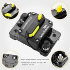 30 Amp Circuit Breaker, Huazu Inline Fuse Inverter with Manual Reset for Car Audio RV ATV Marine Boat Truck Trolling Motors 12V- 48V DC Water Proof (Surface Mount-30A)