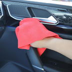 Tricol Clean Profesional Resuable Lint Free Microfiber Edgeless Cleaning Cloth 50PK Cleaning Rags,Absorbent Microfiber Wipes in Dispenser Box for Housekeeping, Car Cleaning (12 * 12 Inches) (red1)