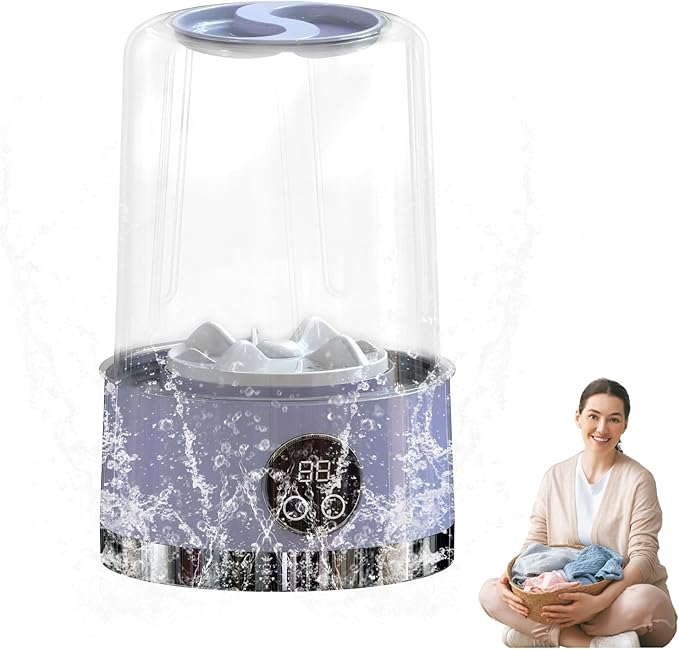 Underwear Washer, Portable Rechargeable Mini Ultrasonic Washing Machine for Underwear, Cordless Laundry Machine for Baby Clothes,Underwears,Socks,Mini Design for Apartment,Camping,Travel (Purple)