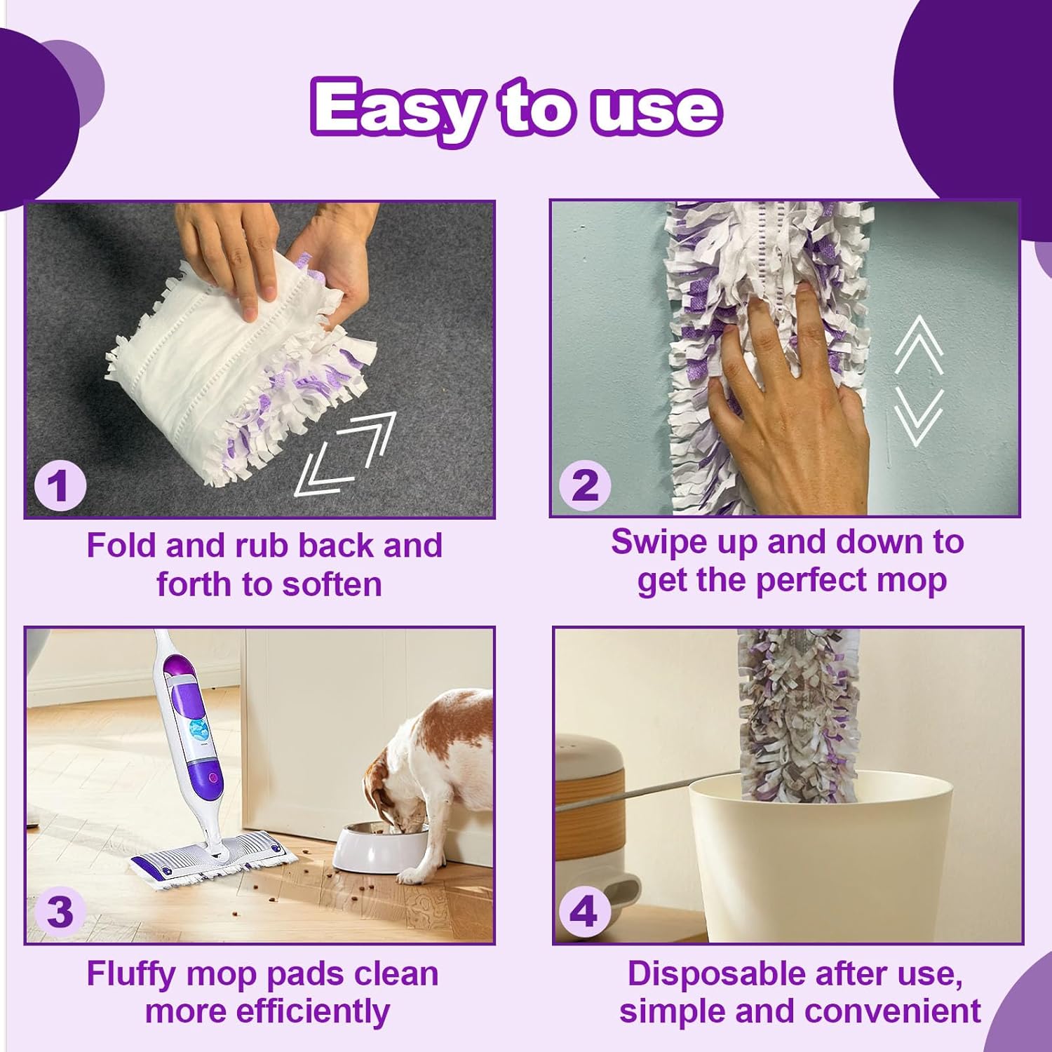 48 Pack PowerMop Refills Pads for Swiffer PowerMop Multi-Surface Mops and PowerMop Wood Mops，Disposable mop Pads Replacement for Floor Cleaning.