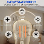 MASTERY MART Dimmable Vintage E26 LED Light Bulb, 2200K Warm White, 5.5W 60W Equivalent, Glass ST19 Antique Edison Style, 400 LM, Decorative Filament Bulb, UL and Energy Star, 10 Pack