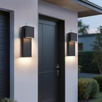 Dusk to Dawn Outdoor Wall Lights 2 Packs,Modern Minimalist Outdoor Fixture Wall Mount,Anti-Rust Sturdy & Sleek Outside Lights for House Porch Garage Patio,3000K 17W Integrated LED