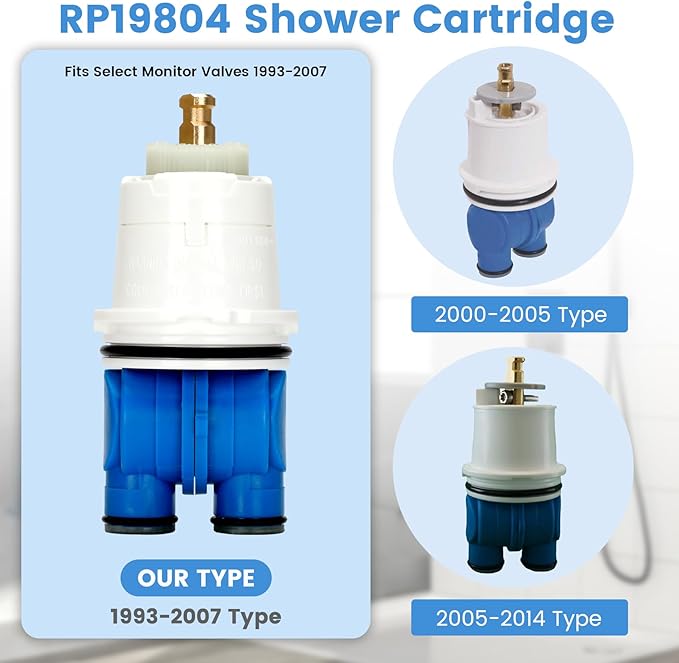 RP19804 Shower Cartridge Compatible with Delta Faucet 1300/1400 Series Tub and Shower Valves, RP19804 Cartridge Replacement Kit Include RP22734 Bonnet Nut, Fits Select Monitor Valves 1993-2007