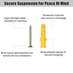 KURUI Drywall Anchors and Screws Assortment Kit 270PCS, 135 Plastic Dry Wall Expansion Anchors and 135 Philips Flat Head Wood Screws, 5 Sizes Wall Hanging Kit for Art Decor, Replaces Picture Nails