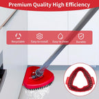 2 Pcs Scrub Brush Replacement Head for O Cedar EasyWring Spin Mop 1 Tank System, Shower Floor Scrubber, Microfiber Triangle Hard Bristle Cleaning Brush for Bathroom Kitchen Pool, Glass and Tile Walls