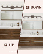 Bronze Bathroom Light Fixtures, HWH 5-Light Farmhouse Bathroom Lighting Fixture Over Mirror, Vanity Wall Sconce Oil-Rubbed Bronze with Square Glass Shade, 5HY68B-5W ORB