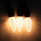 Meconard C9 Led Replacement Christmas Light Bulbs, C9 Shatterproof Led Bulbs for Christmas Indoor Outdoor String Lights,E17 Intermediate Base, Commercial Grade Holiday Bulbs, Warm White, 25Pack